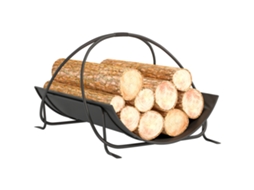 Suporte para Lenha de Interior 51x38x33 Cm Design Geométrico com Pega Preto PRIME KANG