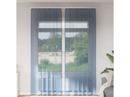 Vidaxl Cortinas De Voile Com Bolsos Para Varão 2 Pcs Azul Real