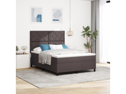 Cama Box Spring Com Colchão Castanho 140x190 Cm Tecido