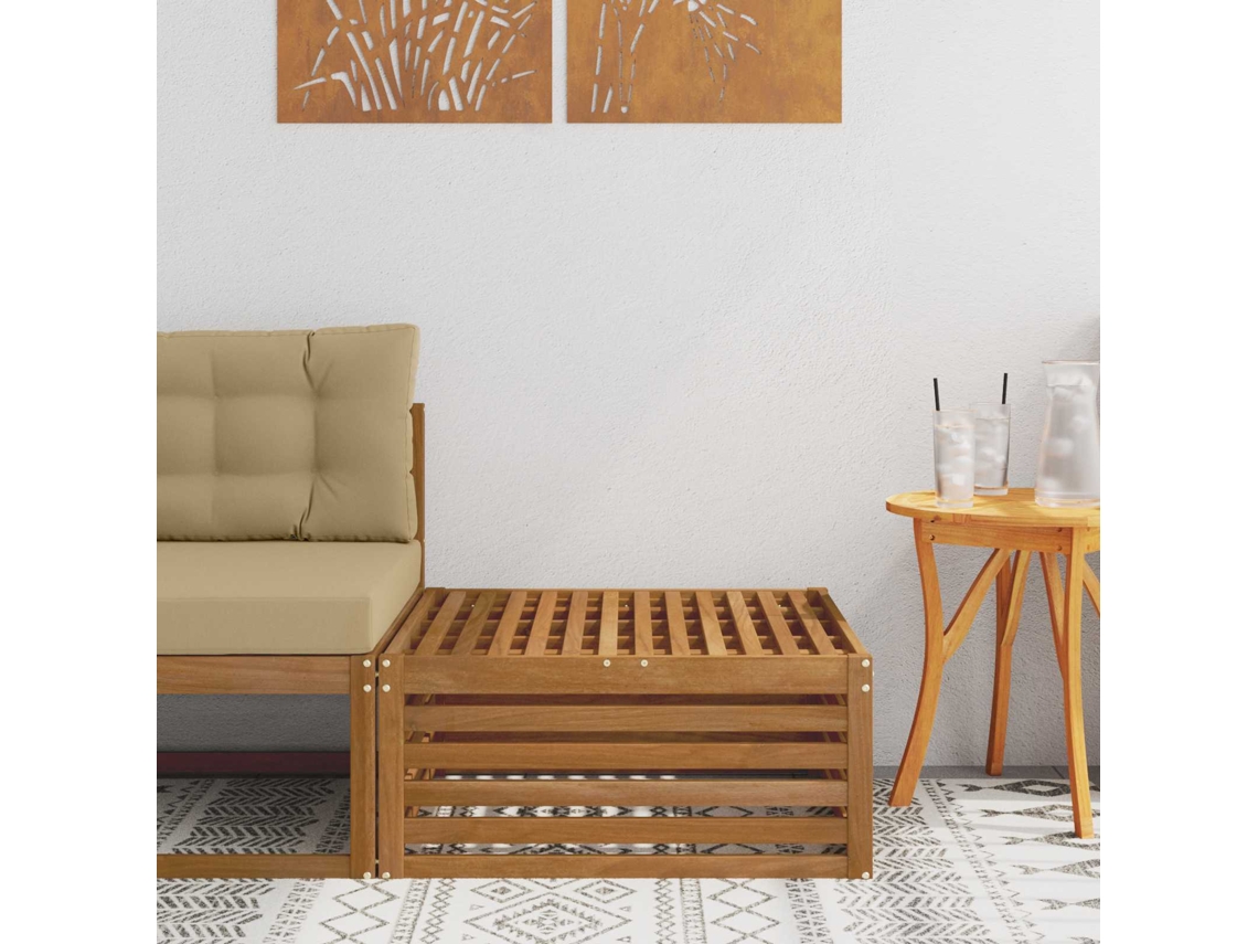 Vidaxl Pufe Para Exterior Natural 79 X 79 X 37 Cm