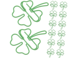 Ciieeo Conjunto de 30 Clips de Papel Pequenos em Metal Verde, Quatro Folhas, Multiuso para Prender Anotações e Decorar