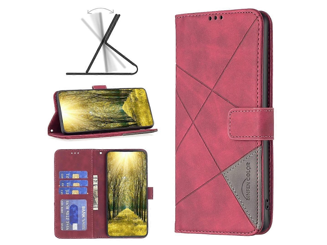 Capa De Celular Em Couro Com Textura De Losango E Fecho Magnético Para Samsung Galaxy A04e