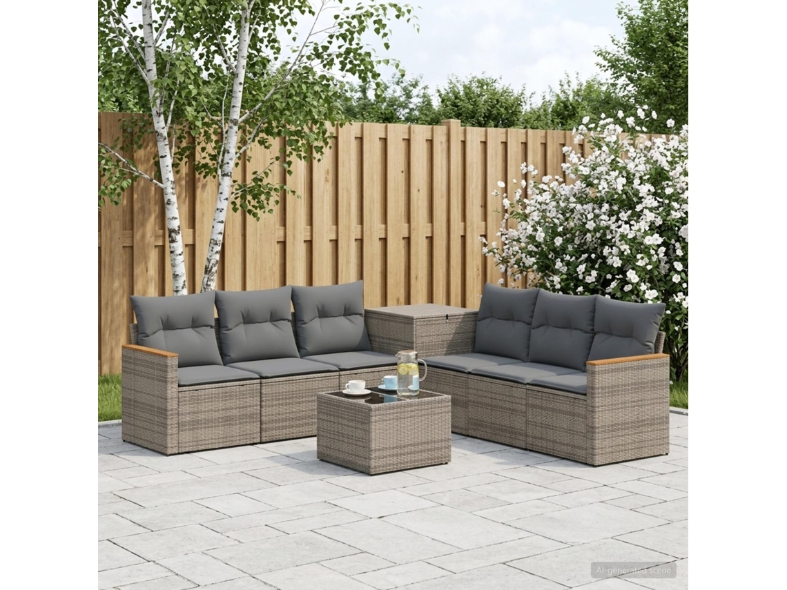 Vidaxl Conjunto De Sofás 8 Unid. Cinza E Cinza Escuro