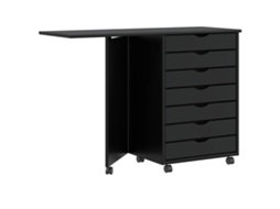Rolling Cabinet, Rolling Cabinets Vidaxl Preto Madeira De Pinho (n/a)