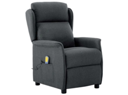 Vidaxl Cadeira De Massagem Cinza Escuro 93.5 X 67.5 X 101.5 Cm Tecido