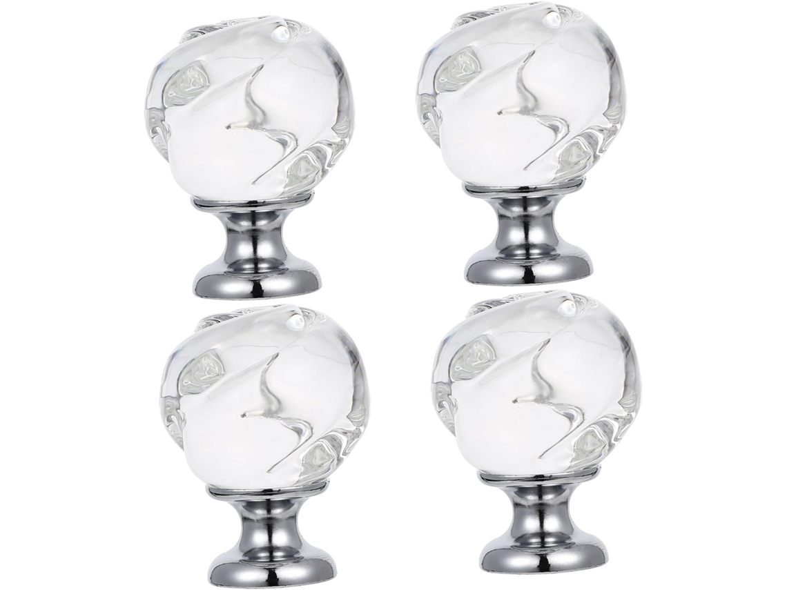 Conjunto De 4 Puxadores Vidro Para Portas Guarda Roupa E Armário Com Design Elegante Em Cristal, Seguros E Fáceis De