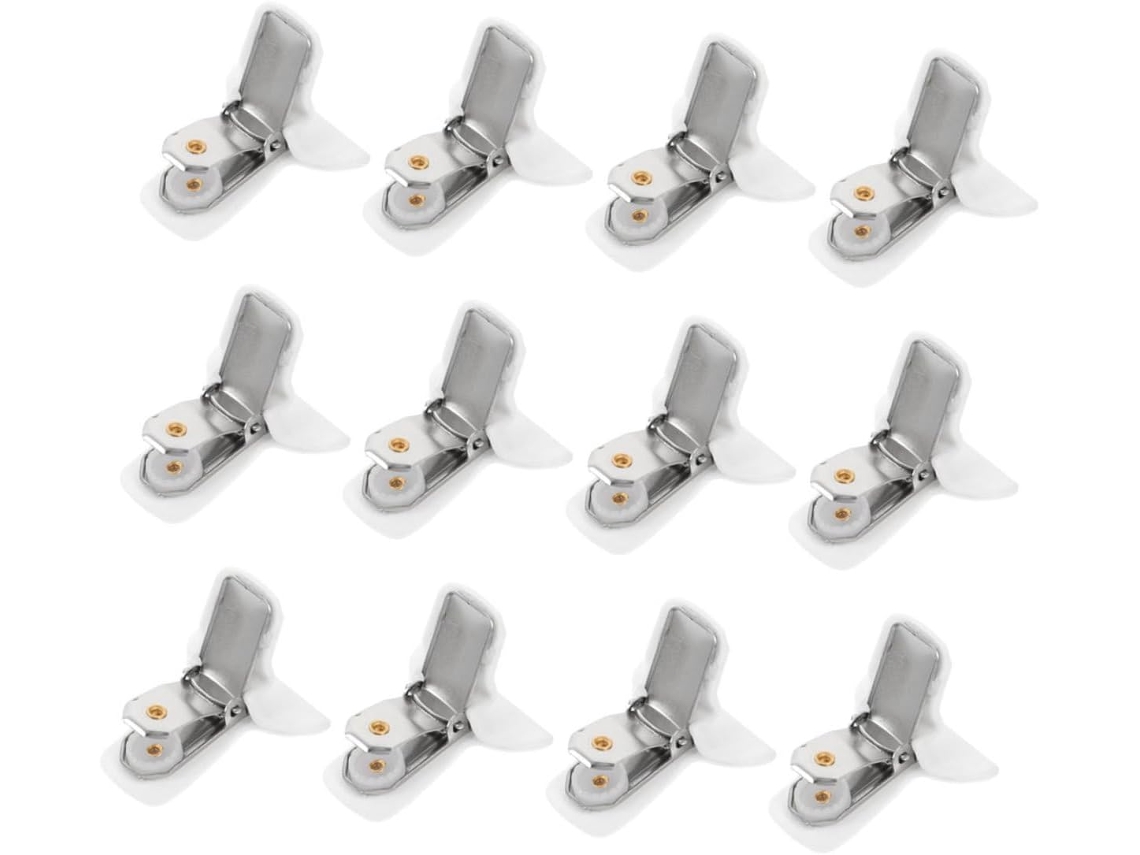 Conjunto Valiclud com 12 presilhas de ajuste antiderrapantes para edredons e colchas, fixadores seguros sem alumínio.