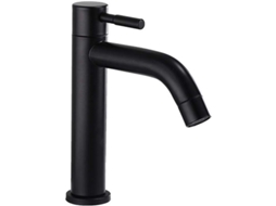 Grifo De Baño De Acero Inoxidable Negro Mate Solo Agua Fría Ideal Para Inodoro Y Lavabo