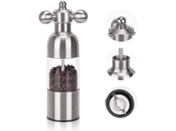 Moedor manual de sal e pimenta com moagem grossa e fina, triturador profissional de cerâmica, acrílico transparente, aço inoxidável.