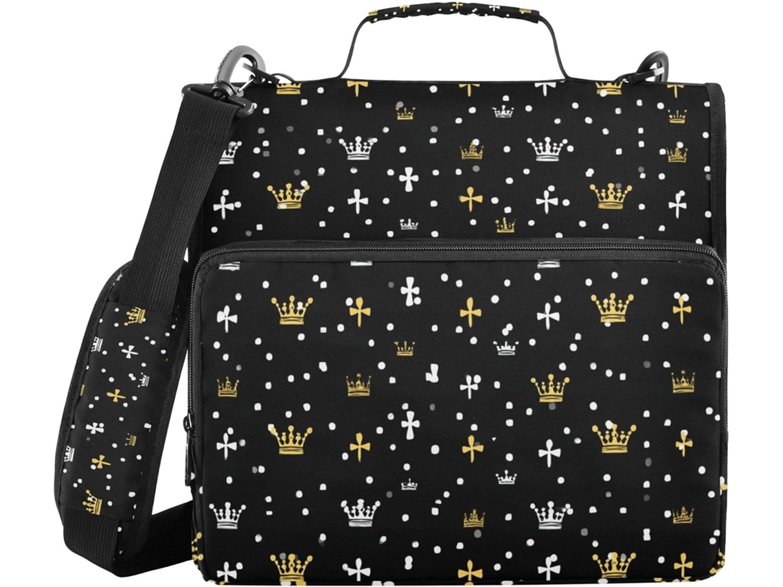 Pasta Organizadora De Escritório Com Alça Ombro, Vários Bolsos De 3, 8cm, Bolsa De Armazenamento Com 3 Argolas, Pasta
