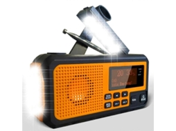 Rádio Bluetooth Portátil AQUAFORGE com Manivela, AM/FM, Lanterna LED e Bateria 2000mAh