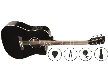 Pack Guitarra Acústica  QGA-51CE (22 Trastes - Corpo: Madeira de Abeto e Tília)
