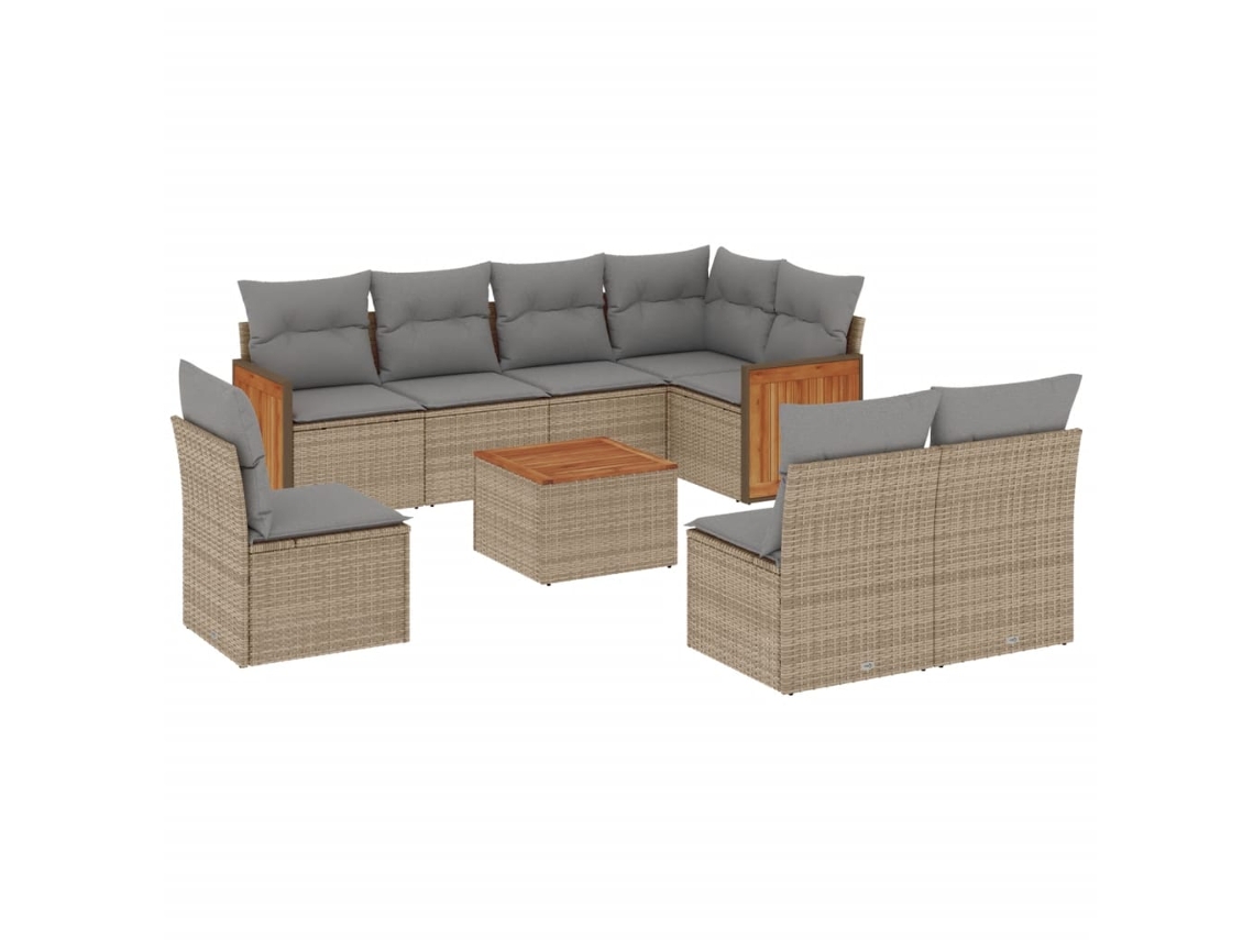 Garden Sofa Set, Garden Sofa Sets Vidaxl Bege Rattan / Vime (n/a)
