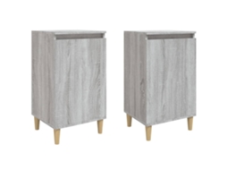 Bedside Cabinet, Bedside Cabinets Vidaxl Cinzeto Madeira Processada (n/a)