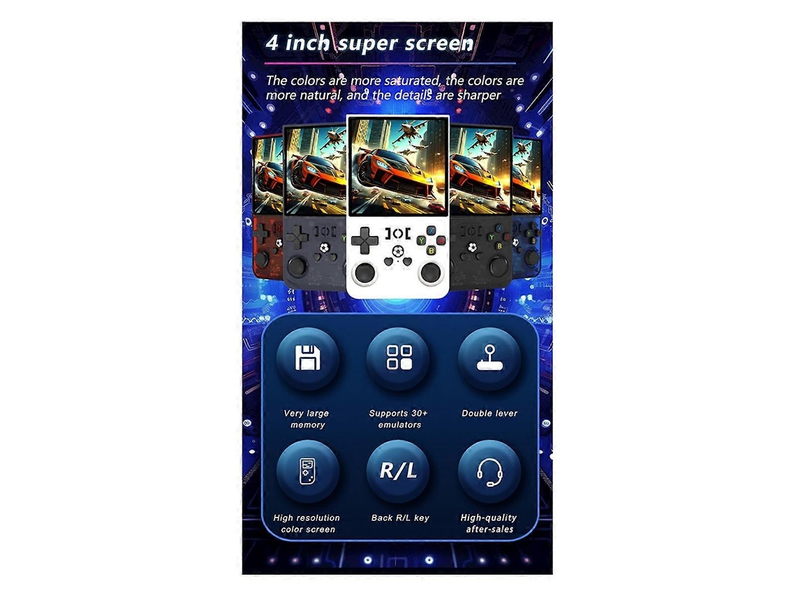 Console De Jogos Portátil Retrô R36max De 64 Gb Com Tela Ips De 4,0 Polegadas, Reprodutor De Vídeo Portátil De Bolso Com Suporte Para 30 Ly Ebike