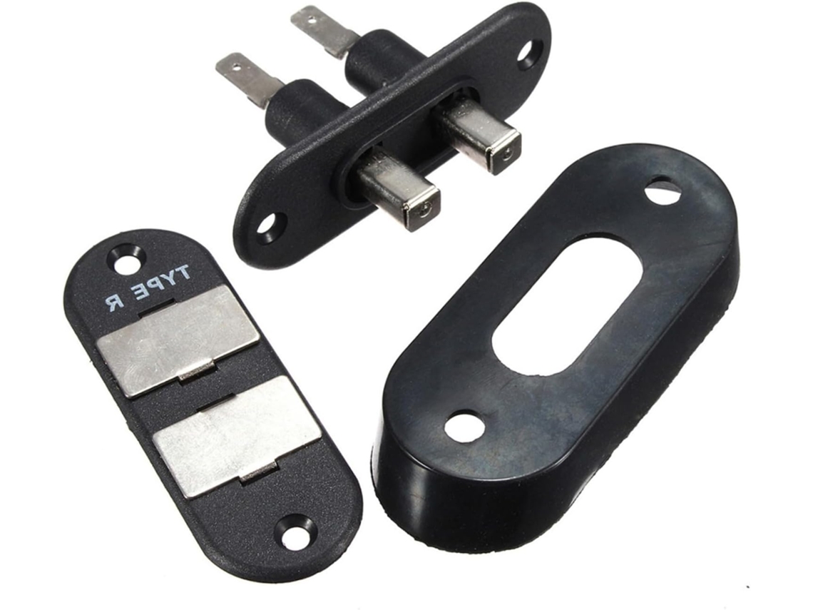 Interruptor de trava para porta de correr T4, contato integrado, plástico