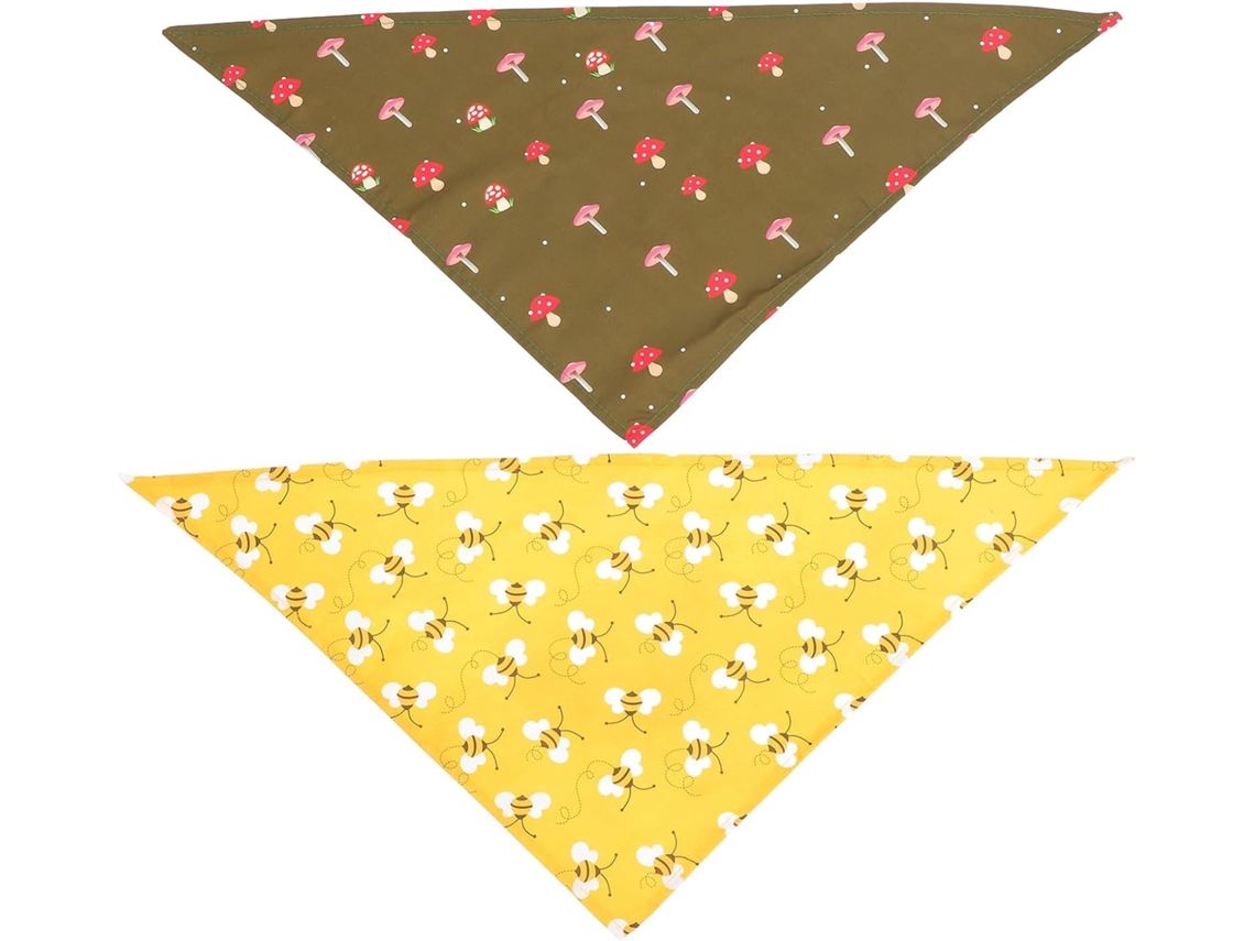 Bandana Triangular Estampada Cães, 2 Peças, Poliéster