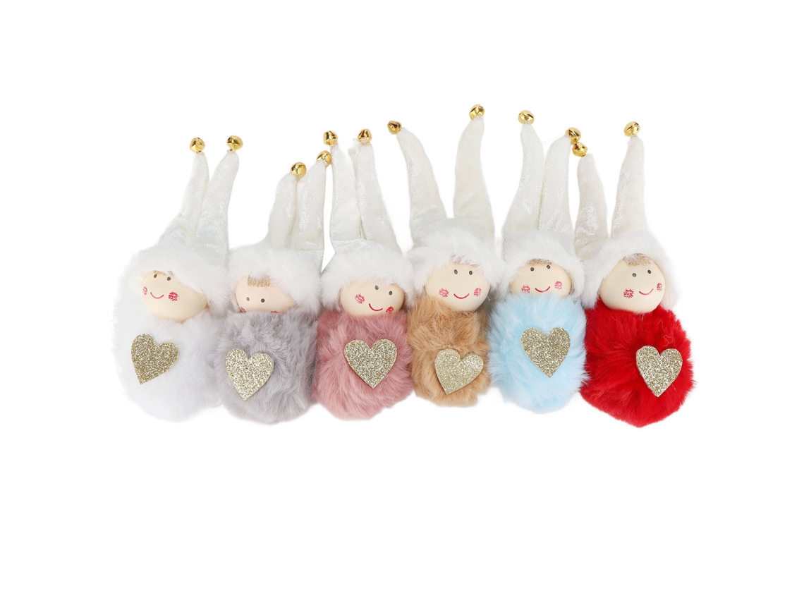 Primerox boneca de Pelúcia Pendurada de Natal Decorativa Presente para Árvore de Natal 6unidades
