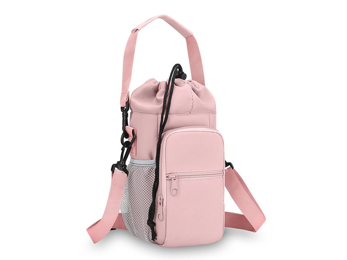 Bolsa Para Garrafa De Água De 1,2 Litro Com Alça E Bolso Para Celular - Garrafa De Água Não Inclusa - Rosa Eifson