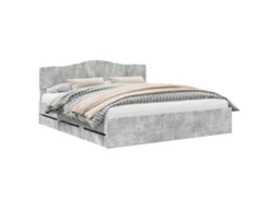 Estrutura de Cama Cinzento 180 X 200 cm Madeira de Engenharia