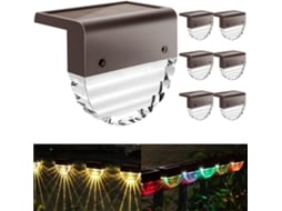 Kit com 6 Unidades, Luminária Solar para Cerca e Escadas, em Formato de Coração, para Pátio AQUAFORGE