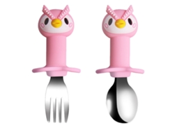 Conjunto de Utensílios para Bebês Colher e Garfo de Aço Inoxidável NEVEANCE