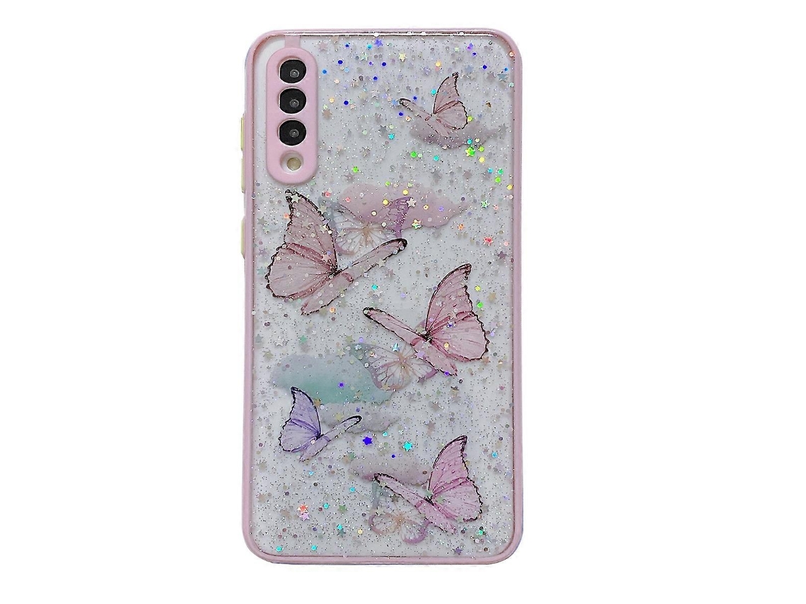 Capa De Celular Epóxi Tpu Com Glitter Borboleta Colorida Para Samsung Galaxy A73 5g