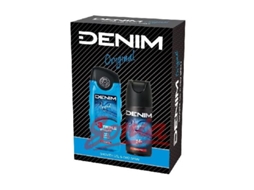 Coffret de Perfume Presente Original definir DENIM (150ml desodorante spray e gel de banho 250ml)