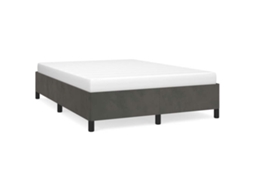 Estrutura de Cama sem Colchão em Cinza Escuro 137x190 cm Veludo MAISON EXCLUSIVE