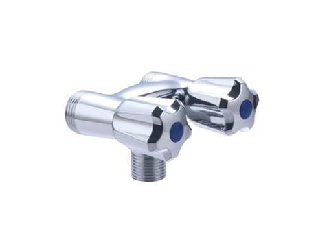Torneira Dupla Paralela Macho 3/4' Entrada Macho 1/2' para Máquina de Lavar. QUICK PLOMBERIE