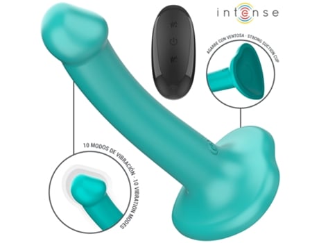 Intense - Katie Vibrator With Suction Cup 10 Vibrations Blue Remote Control