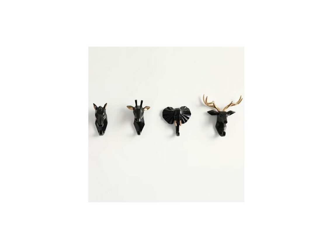 Conjunto Preto De 4 Ganchos Decorativos Para Casacos, Chapéus E Chaves, Ideais Para Casa, Cozinha, Casa De Banho E Lavabo