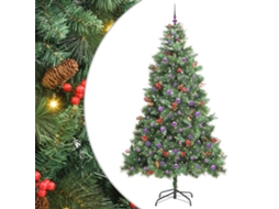 Árvore De Natal Artificial Com Conjunto De Bolas Led Vidaxl Verde Pvc (240 Cm)