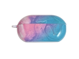 Capa protetora para fones de ouvido Beats Solo Buds em policarbonato brilhante com textura de mármore. GIECY