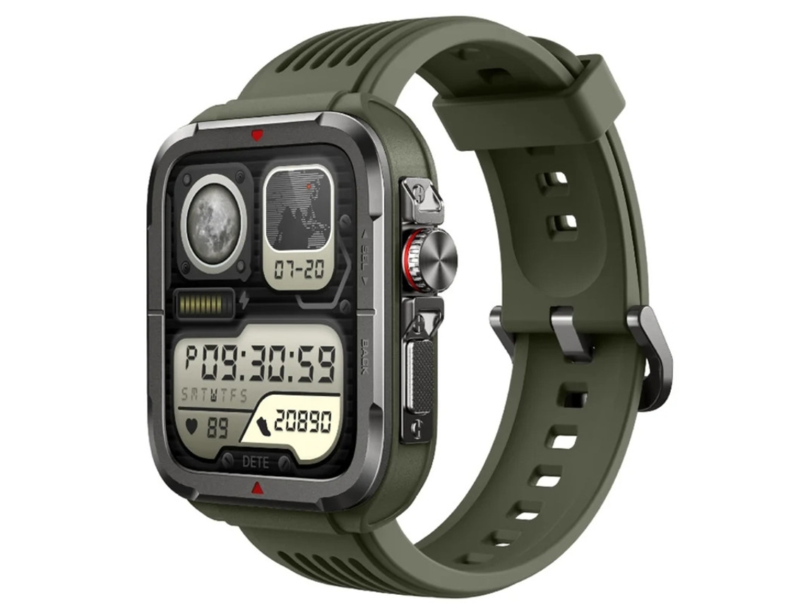 Smartwatch Digital Crown Movimento Saúde Frequência Cardíaca Oxigênio no Sangue Smartwatch Assistente de Voz Verde Yizhood