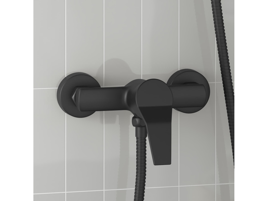 Vidaxl Torneira De Misturador De Chuveiro Preto G 1 / 2 Polegadas Latão