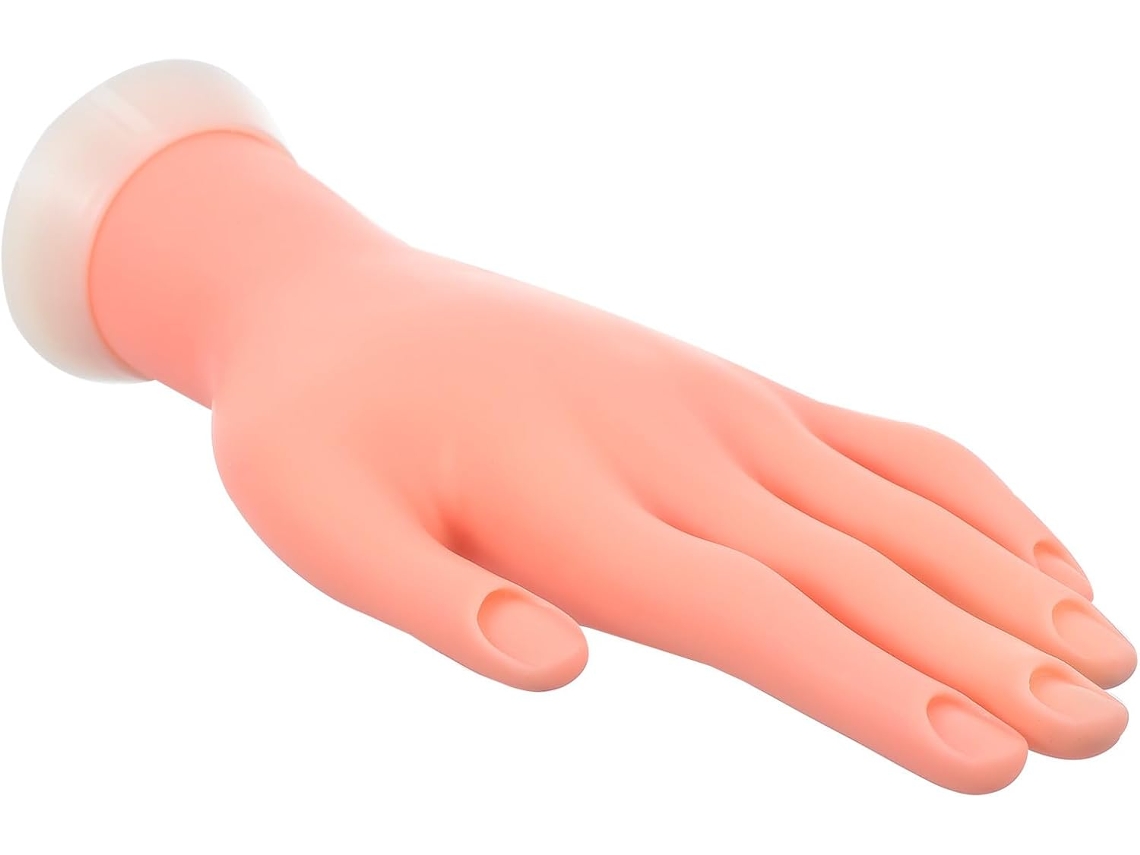 Ferramenta de treinamento de unhas de silicone, modelo flexível rosa.