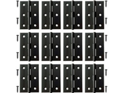 Pacote Com 12 Dobradiças De Aço Inoxidável Preto 7,6 Cm (3 Polegadas)