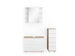 Conjunto De Móveis Para Banheiro Ilias, 3 Peças, Branco/sonoma, Sonoma, Vicco