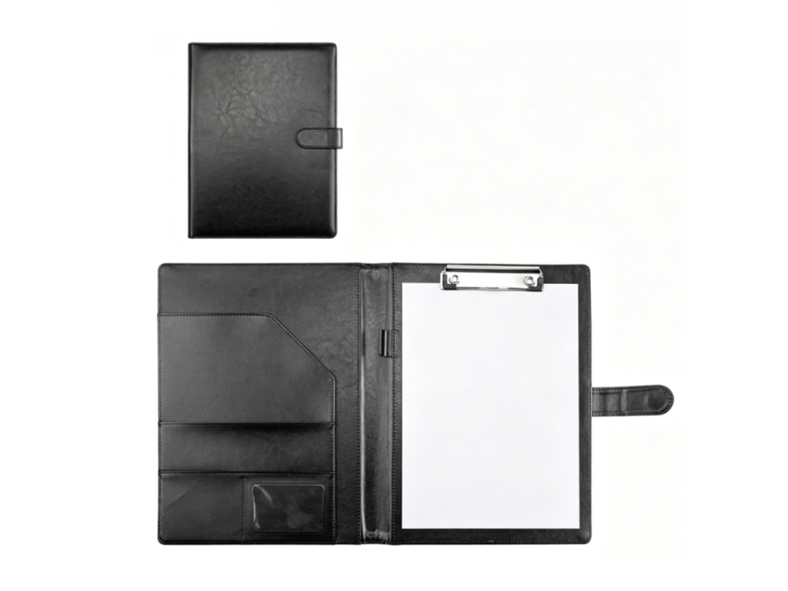 Porta-documentos A4 em couro, porta-documentos multifuncional com clipe, organizador de contratos para mesa.
