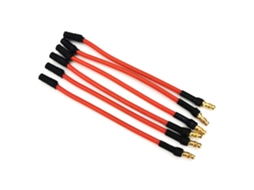 Cabo Extensão Esc Motor Rc Preto 10cm 6pcs 10cm/25cm com Cabo Silicone 16awg e Conector Banana 3,5mm Drones, Carros e Brinquedos Rc MDUG