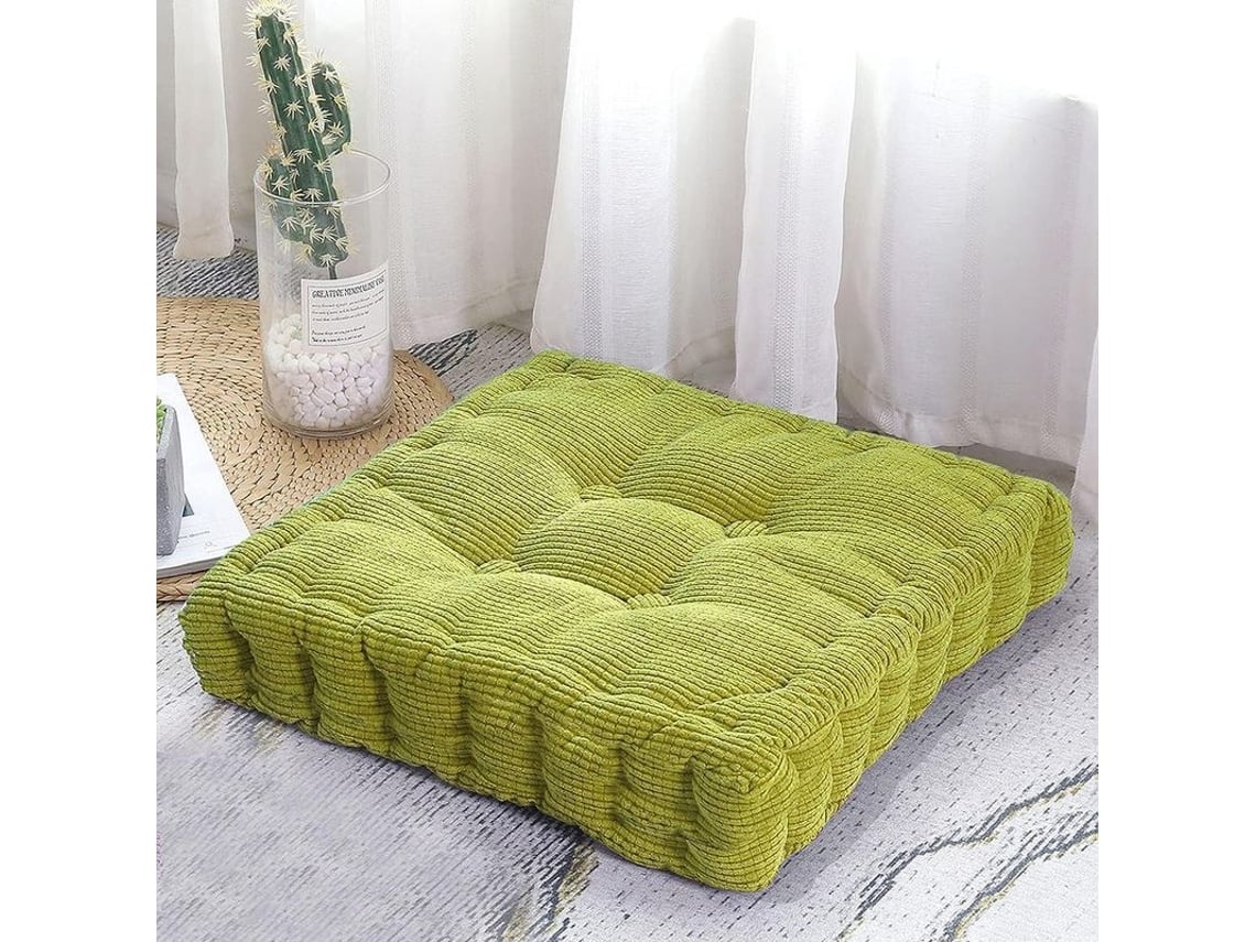 Rebe-almofada Quadrada Espessa Para Adultos E Crianças Em Sala, Quarto, Varanda E Escritório 20x20 Polegadas Verde