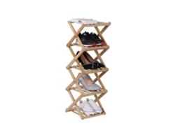 Sapateira Dobrável De Bambu Com Design Vertical Compacto