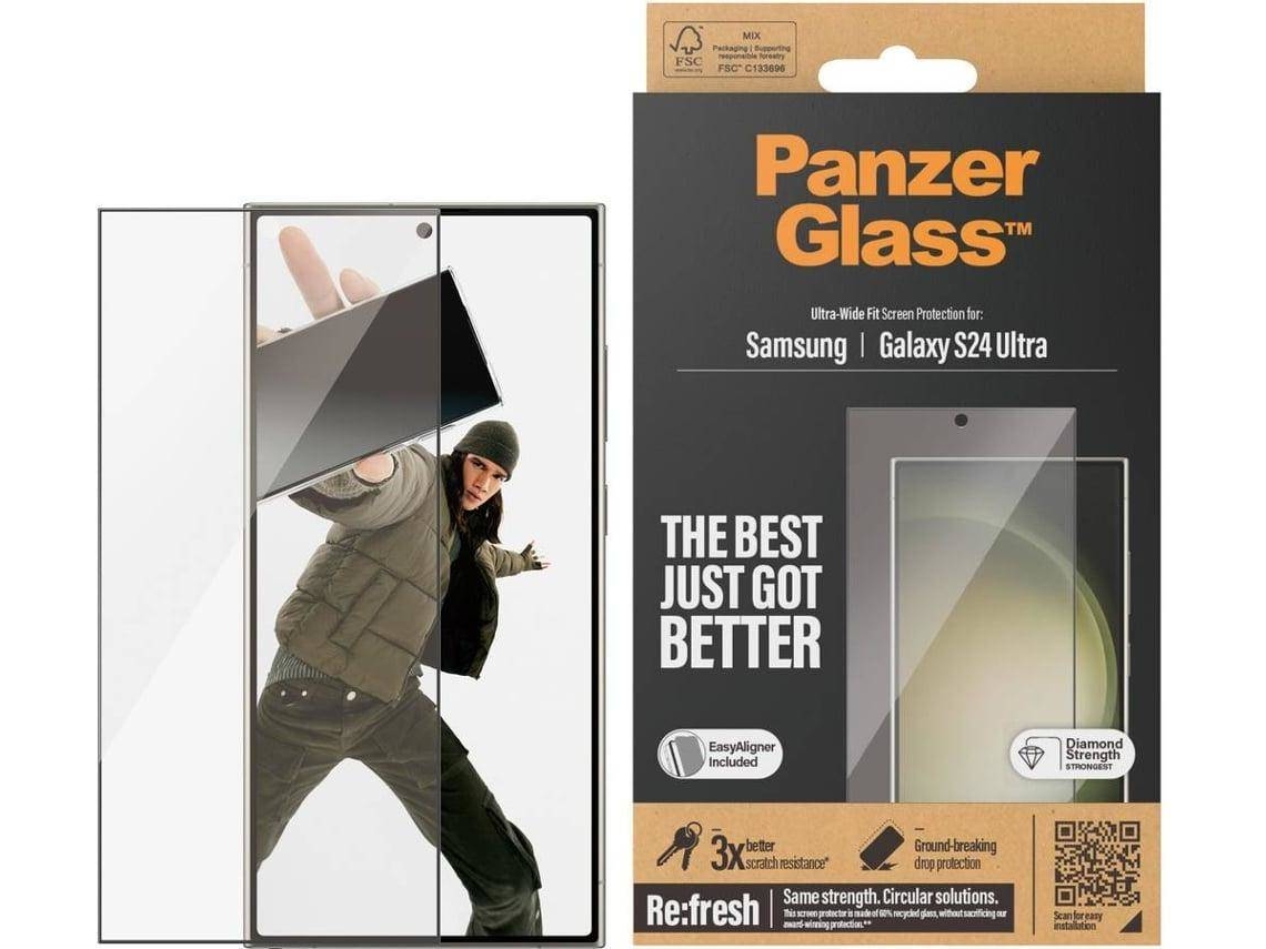 Película de Vidro PANZERGLASS Samsung Galaxy S24 Ultra Ultra-Wide Fit (Outlet Grade A )