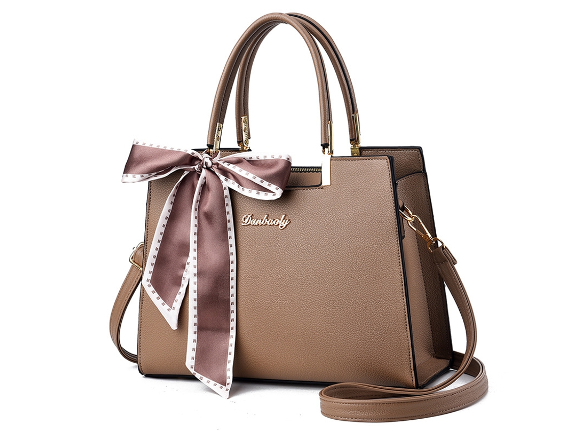 Bolsa De Ombro De Mulher Bolsa Elegante Com Decoração Em Lenço De Seda (cáqui) Cuich