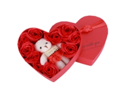 Flor Artificial Rosa Urso Caixa Presente Natal Dia Namorados