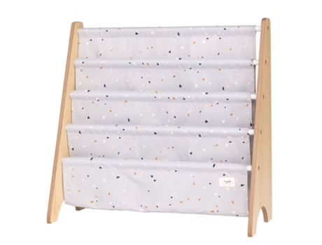 Estante de livros em tecido reciclado cinza claro Terrazzo 3 SPROUTS