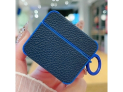 Capa Protetora Para Fones De Ouvido Airpods 4 Em Couro Com Textura De Lichia
