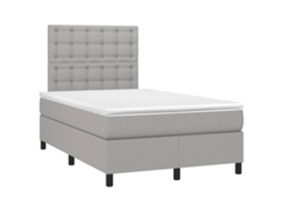 Cama Boxspring com Colchão 120x190 cm Tecido Cinzento Claro MAISON EXCLUSIVE