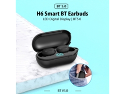 Fones De Ouvido Sem Fio Tws H6 Com Cancelamento De Ruído Impermeável Ipx4 E Estojo De Carregamento Led